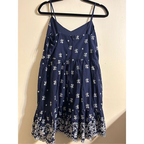 Blue rain  spaghetti strap midi dress size large - Picture 2 of 5